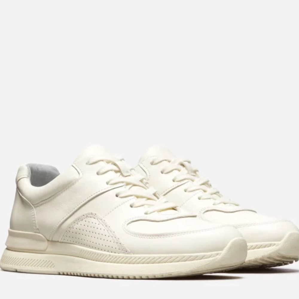 Everlane The Trainer Leather Sneaker in Off White Cream Womens 9.5 Mens 7.5